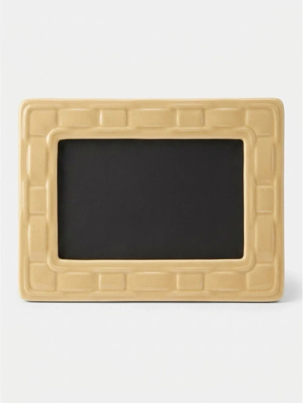 Beige Ceramic Basket Weave Picture Frame 4x6 Tabletop Wall Mount 8.5x6.5